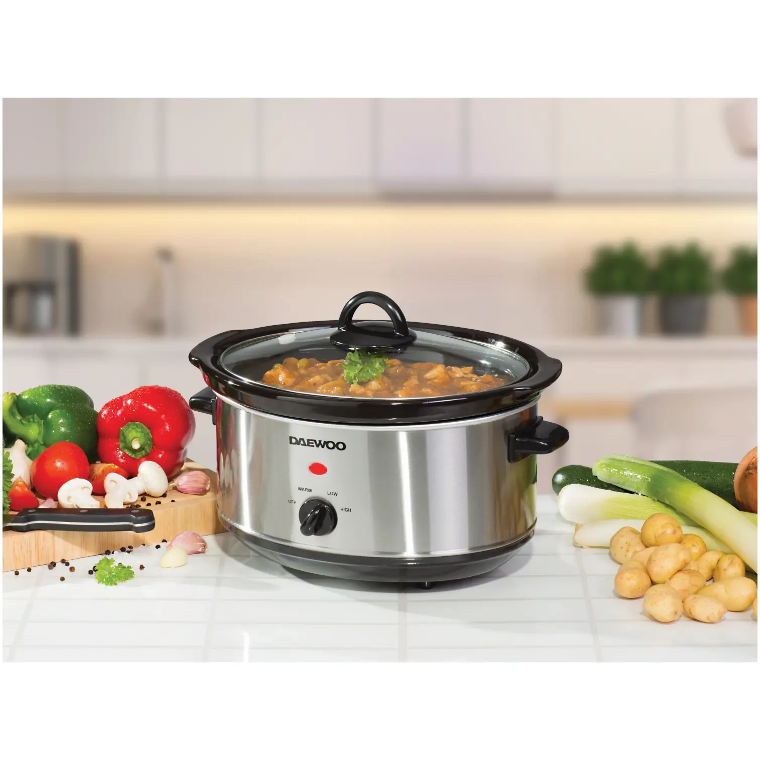 Daewoo Slow Cooker Stainless Steel 3.5Ltr