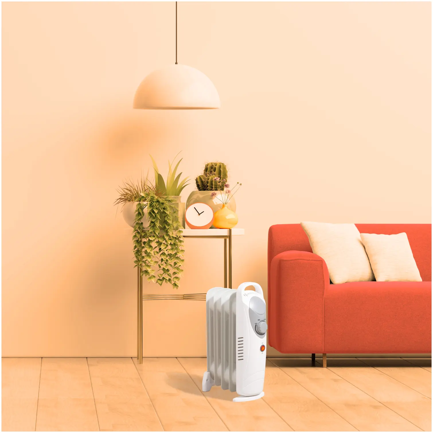 Daewoo 650W Mini Oil Filled Heater Variable Thermostat