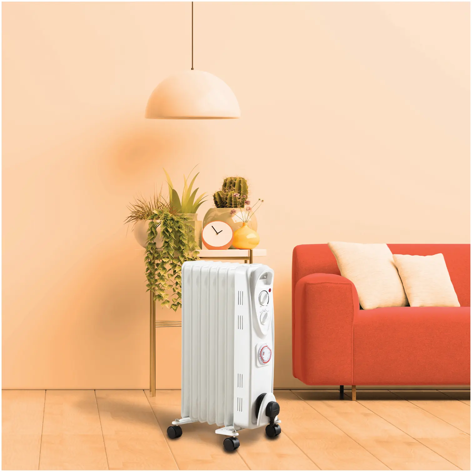 Daewoo 1.5KW Oil Filled Heater With Timer and 3 Heat Settings