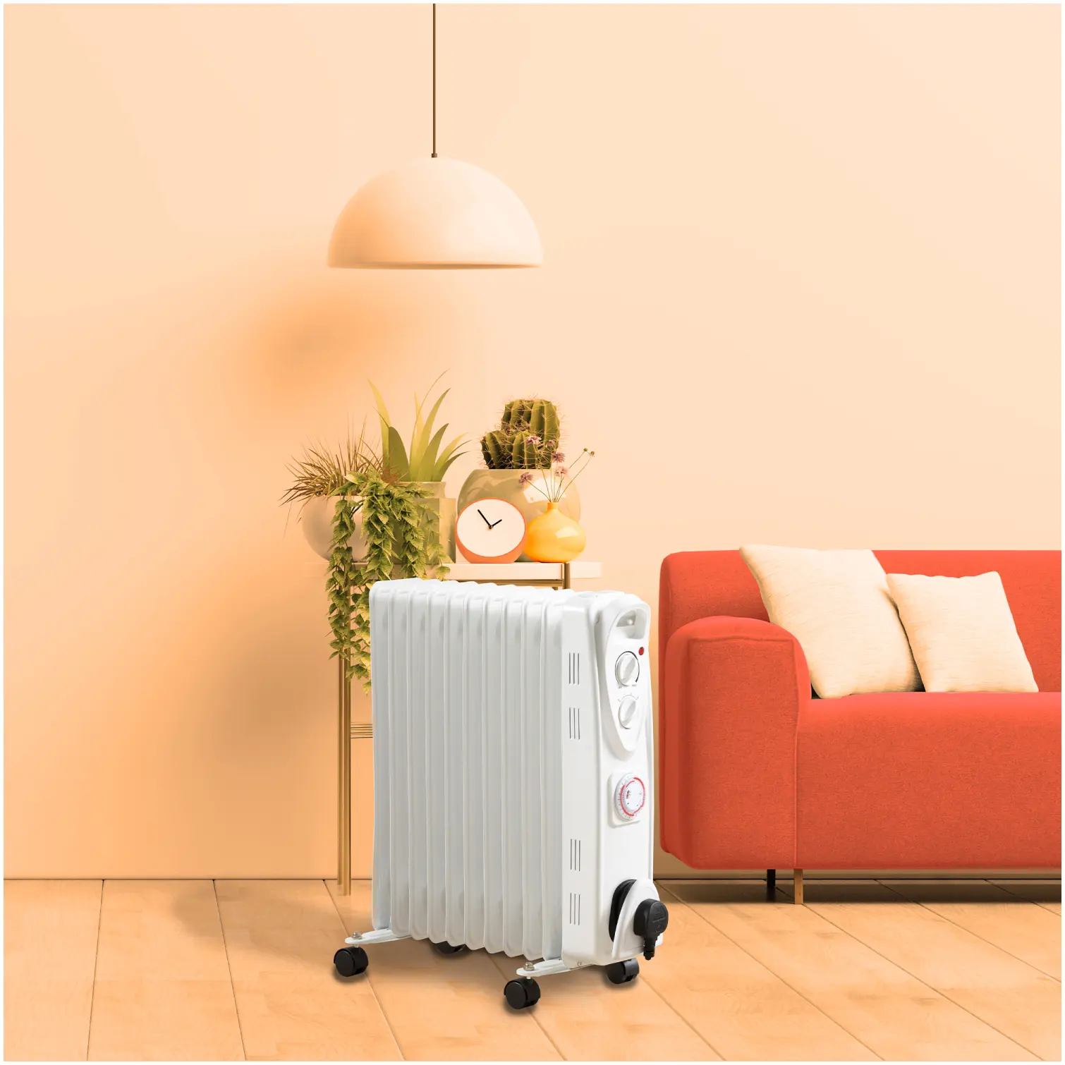 Daewoo 2500W Oil Filled Heater With Timer and 3 Heat Settings