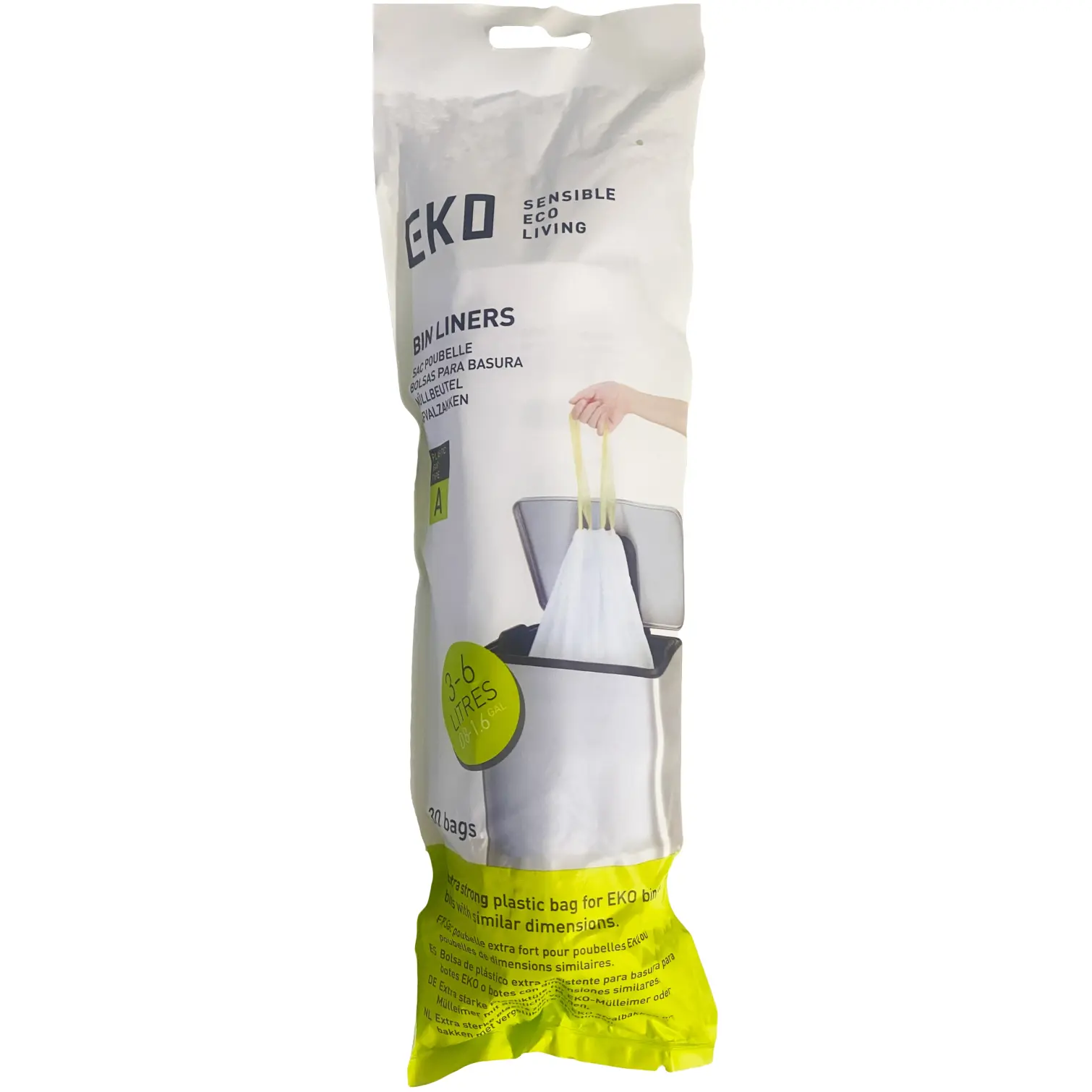 EKO0060 Eko Bin Liner To Suit 3 to 6 Litre Bins Roll of 30