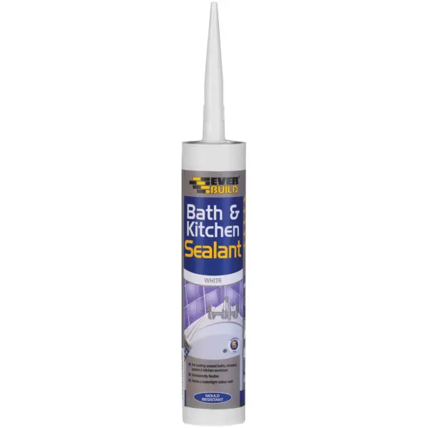 Everbuild White Acrylic Bath & Kitchen Sealant