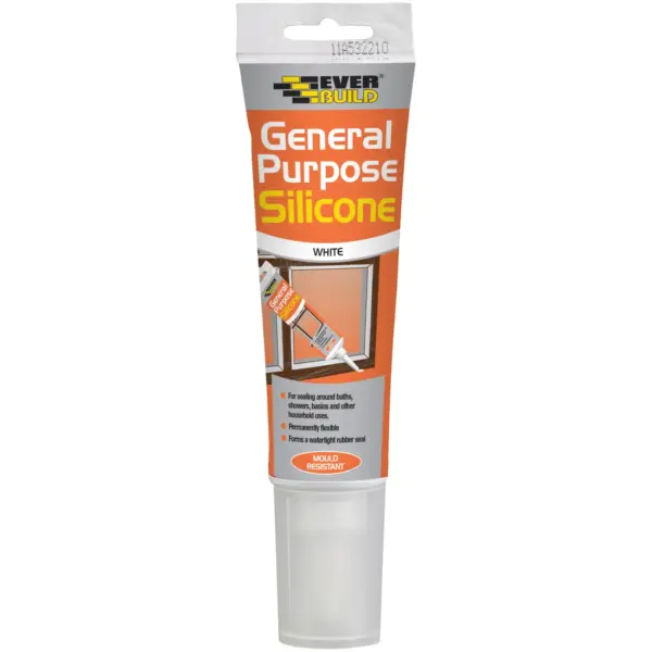 Everbuild White Silicone Tube 80ml