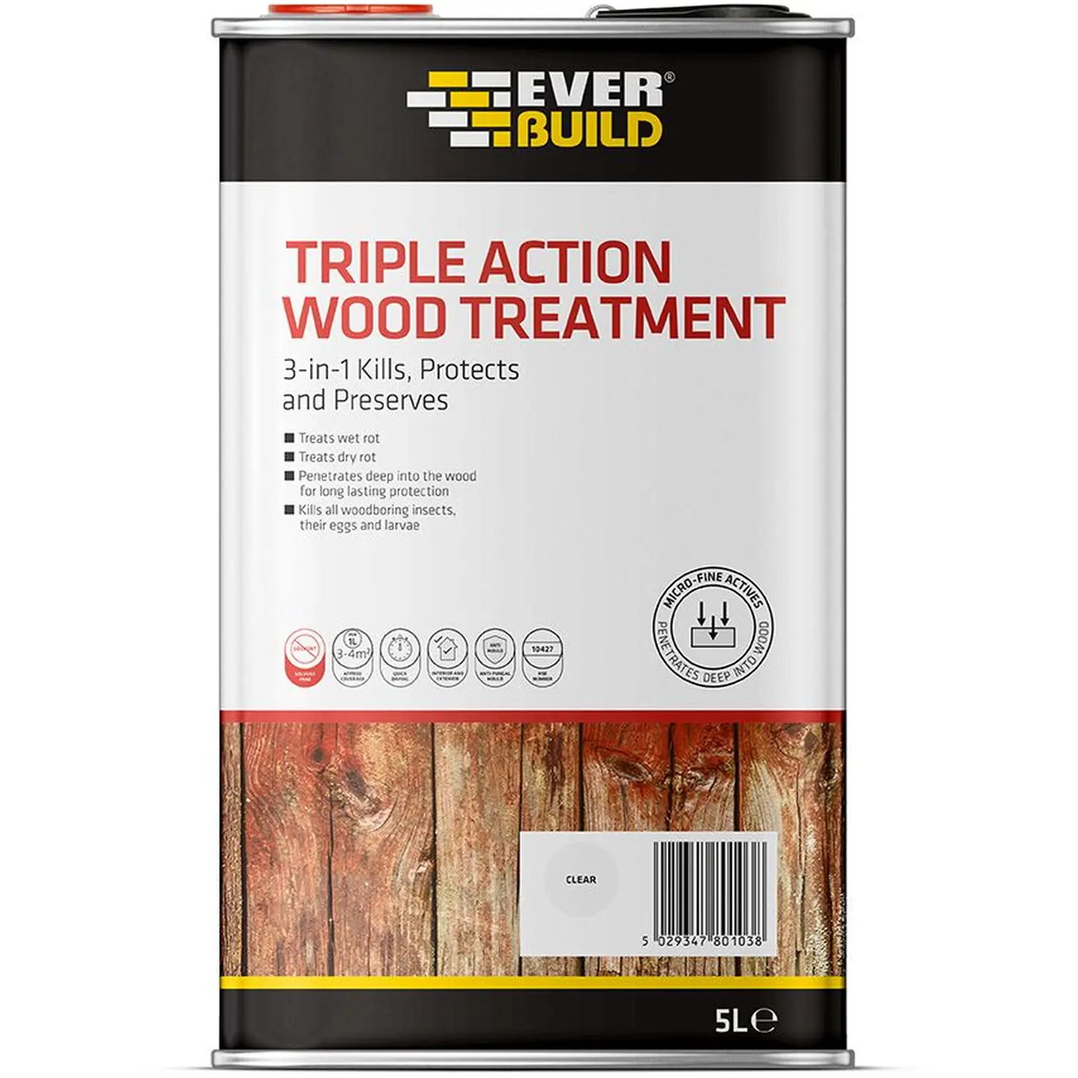 EVB0302 Everbuild 5ltr Triple Action Wood Treatment