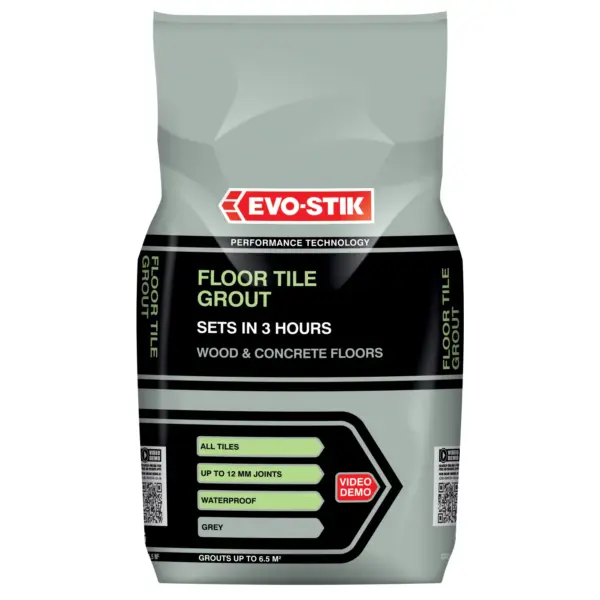 Evo-Stik  5kg Floor Tile Grout GREY
