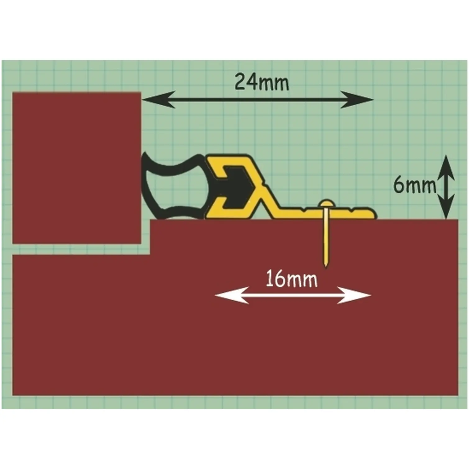 EXI0002 Exitex 5.1m Standard Door Seal Set Gold