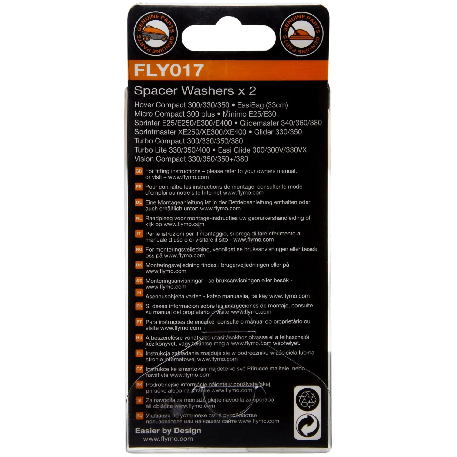 Flymo FLY017 Spacer Washers (2)