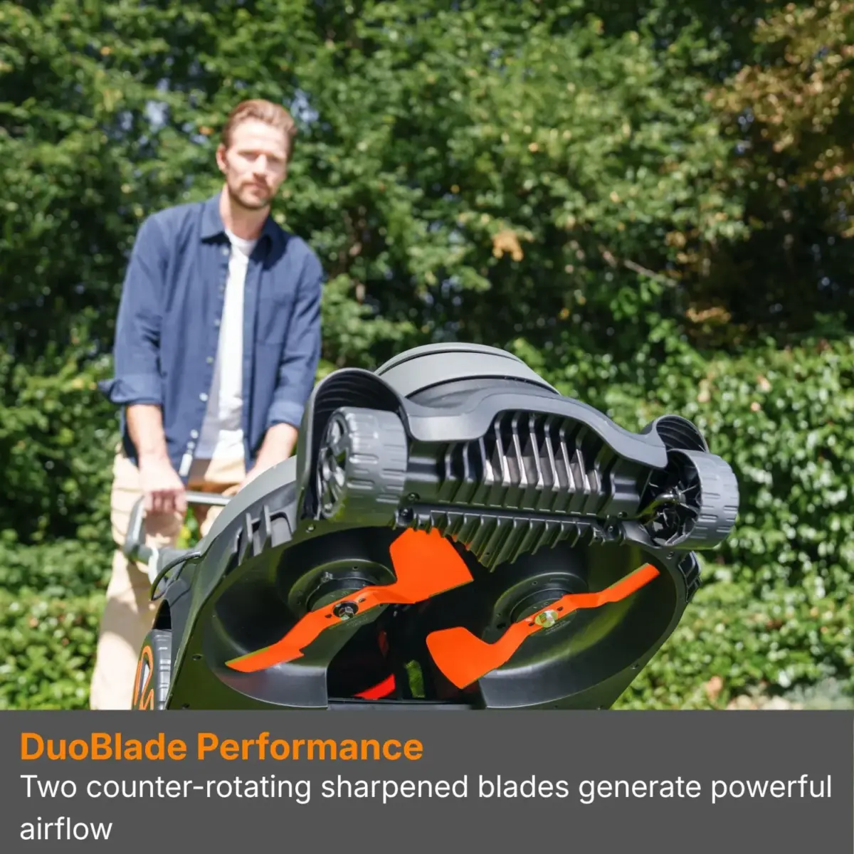 FLY0168_4 Flymo Ultra Mow Duo 460 Cordless Lawn Mower With Battery Kit