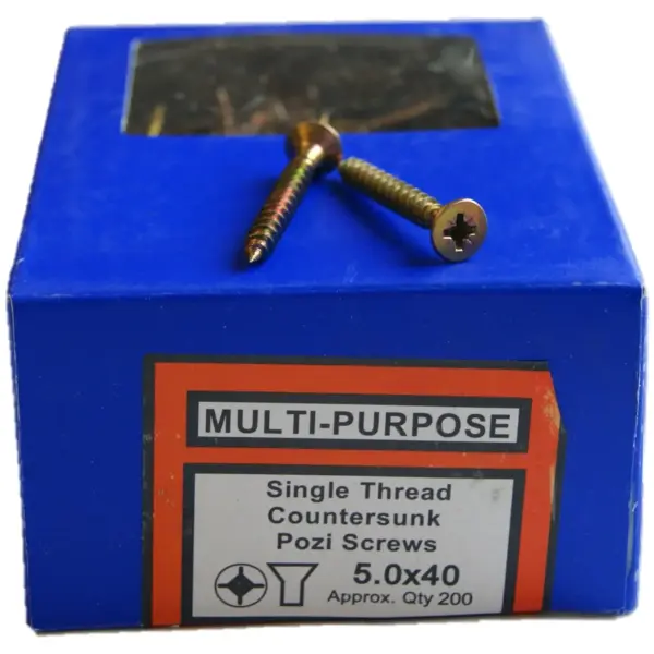 5 x40mm CSK Head Pozi YZP
