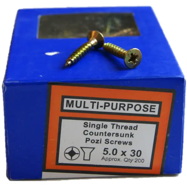 5 x 30mm CSK Head Pozi YZP