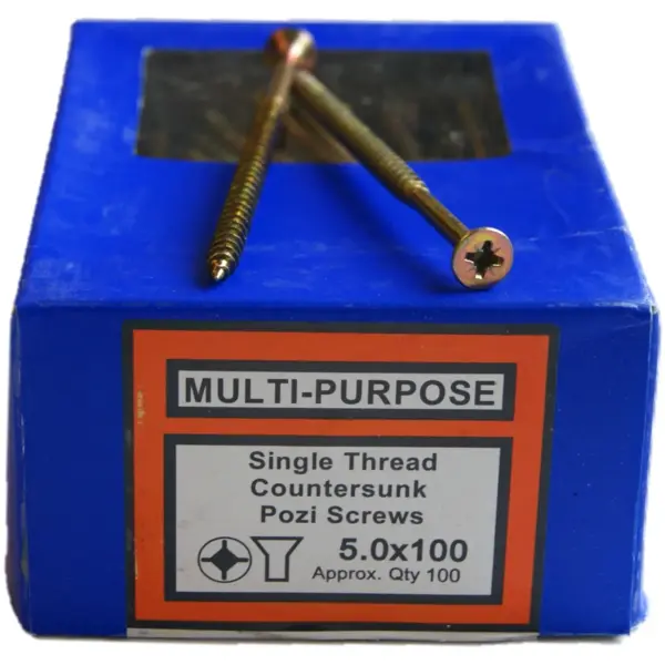 5 x 100mm CSK Head Pozi YZP