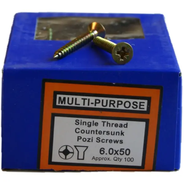 6 x 50mm CSK Head Pozi YZP