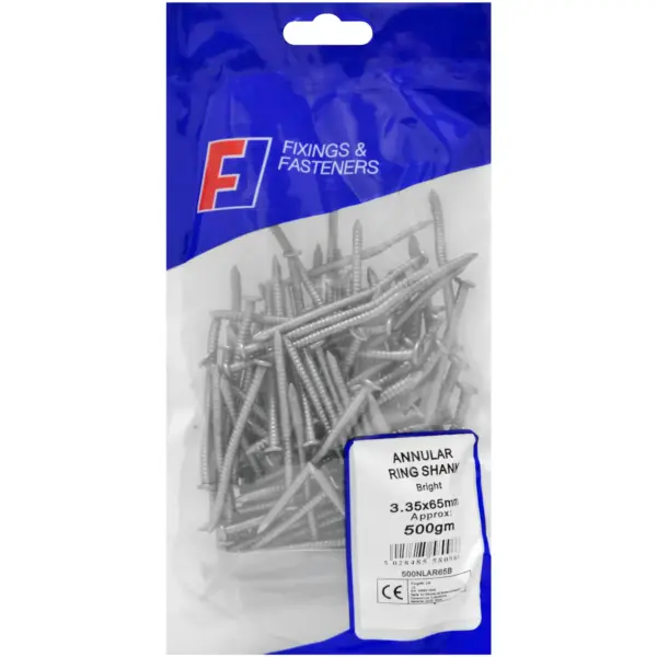 FOR0176 Forgefix Annular Ring Shank Nails 3.35x65mm 500g