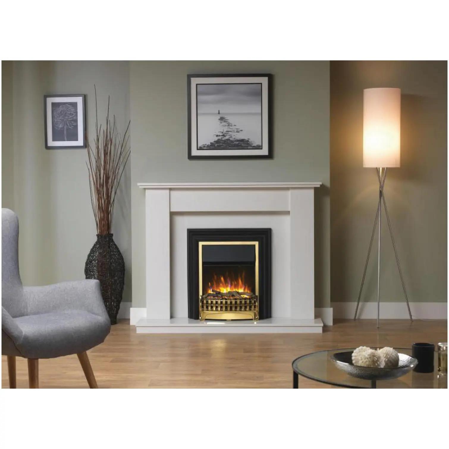 Dimplex Kingsley Electric Fire 2kw Brass