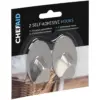 Chef Aid Medium Stainless Steel Self Stick Oval Hooks 2 Pack