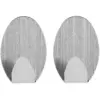 Chef Aid Medium Stainless Steel Self Stick Oval Hooks 2 Pack
