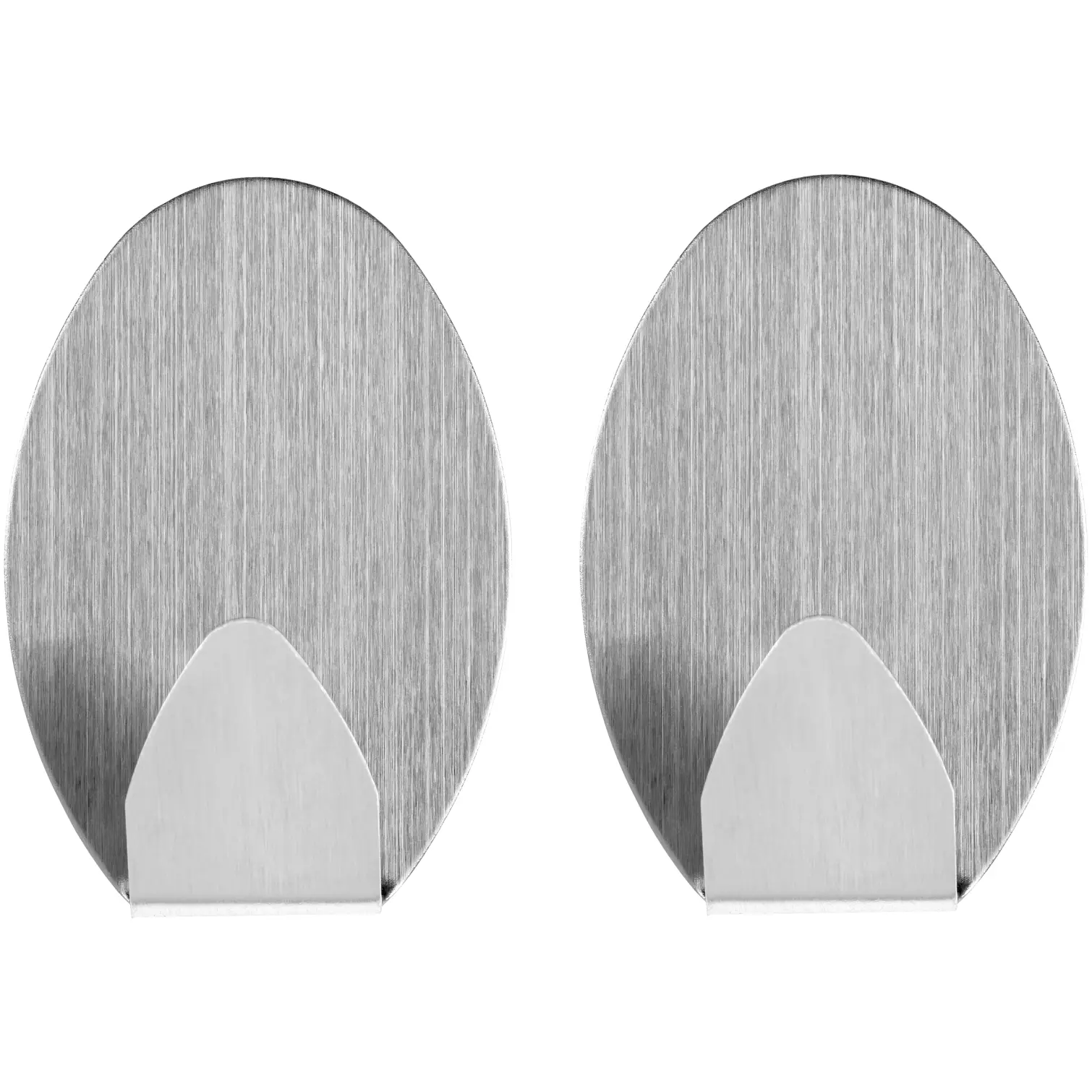 Chef Aid Medium Stainless Steel Self Stick Oval Hooks 2 Pack