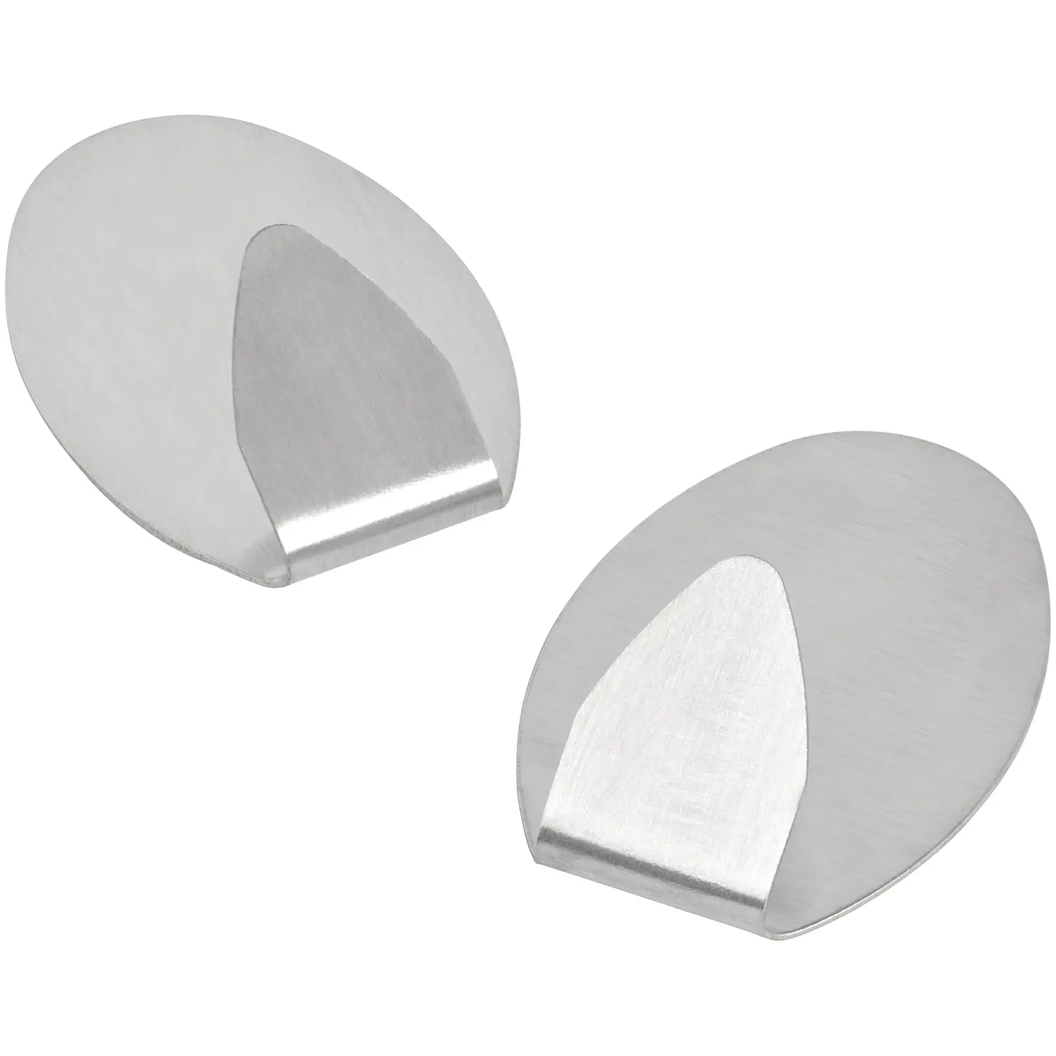 Chef Aid Medium Stainless Steel Self Stick Oval Hooks 2 Pack