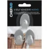 Chef Aid Small Stainless Steel Self Stick Oval Hooks 3 Pack