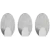 Chef Aid Small Stainless Steel Self Stick Oval Hooks 3 Pack