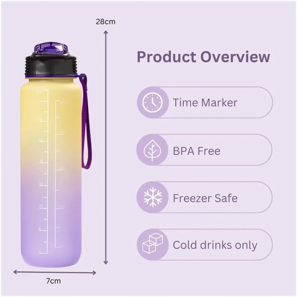 GEO0265_7 Chef Aid Ombre Water Bottle 1 Litre
