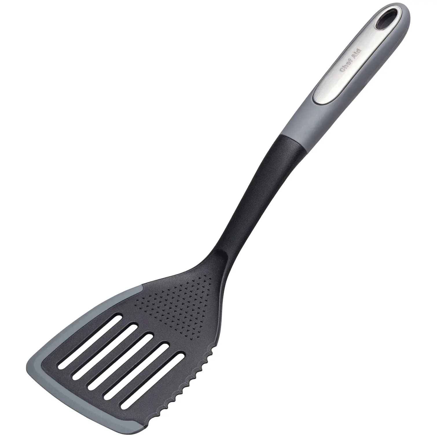 Chef Aid Nylon Slotted Turner With Silicone Edge