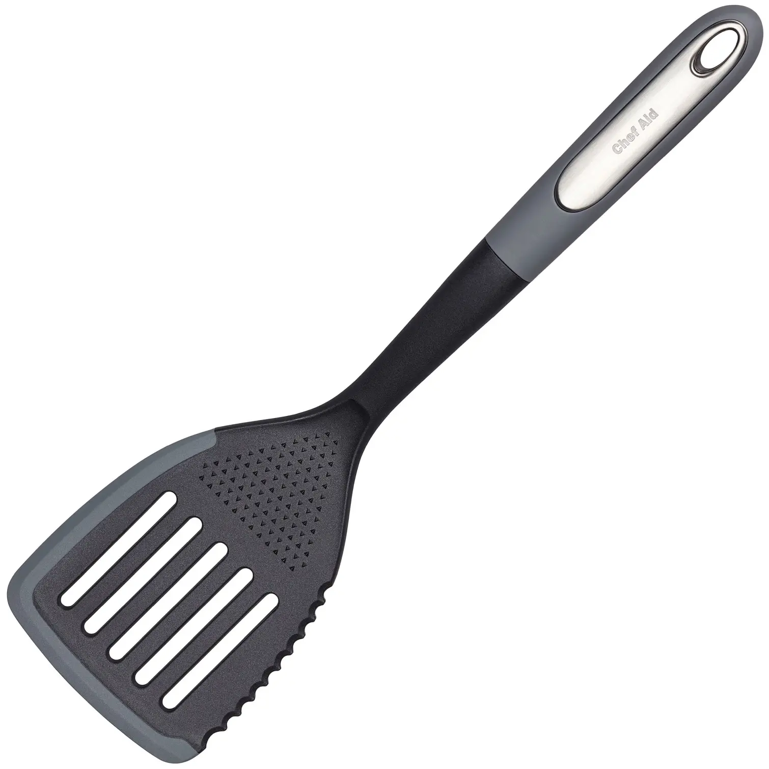 Chef Aid Nylon Slotted Turner With Silicone Edge