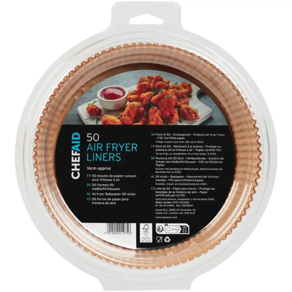 Chef Aid Air Fryer Liners 16cm 50 Pack