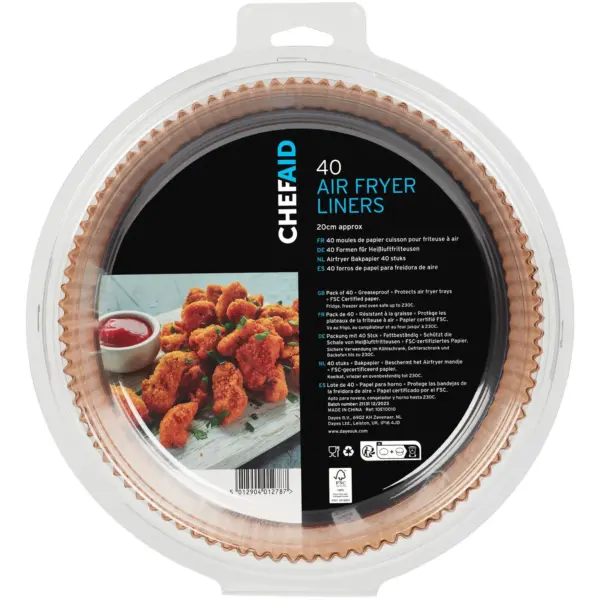 GEO0441 Chef Aid Air Fryer Liners 20cm 40 Pack