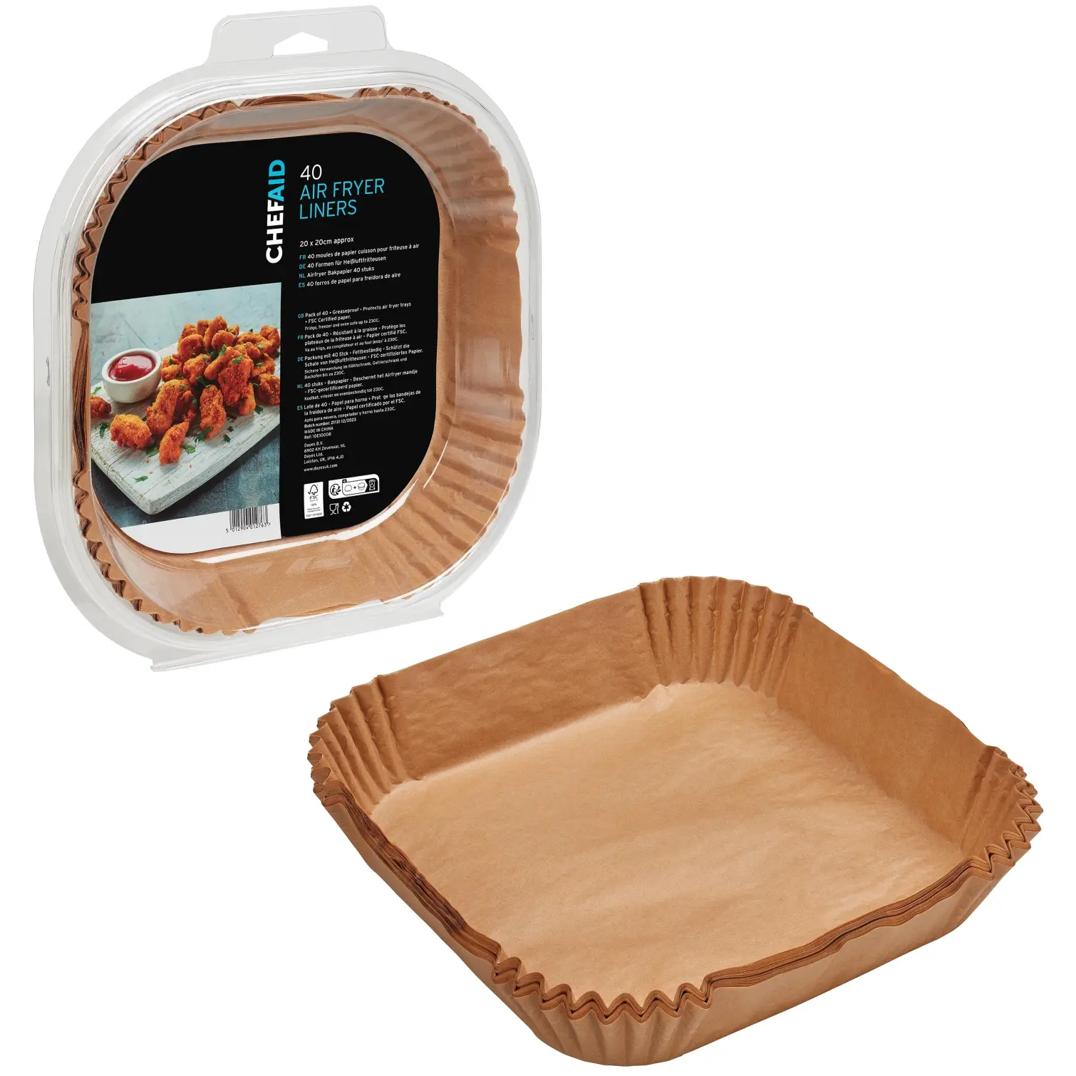 GEO0442_2 Chef Aid Air Fryer Liners 20x20cm 40 Pack