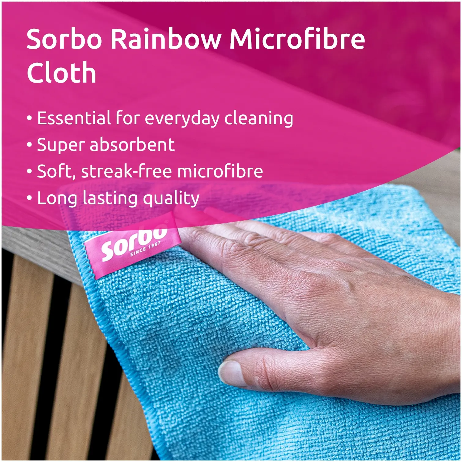 Sorbo Microfibre Cloths 6Pk 40x40cm