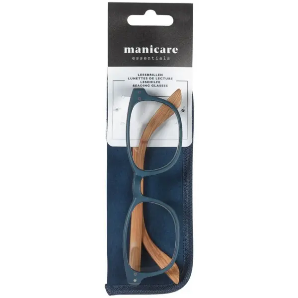 GEO0847 Manicare Reading Glasses Blue/Wood +2.5