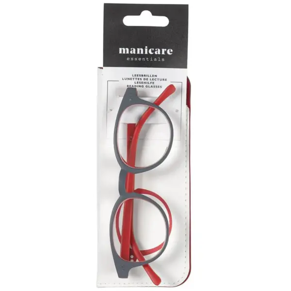 GEO0871 Manicare Reading Glasses Red/Grey +3.5