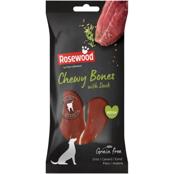 GEO1015 Rosewood Dog Medium Chewy Bones Duck