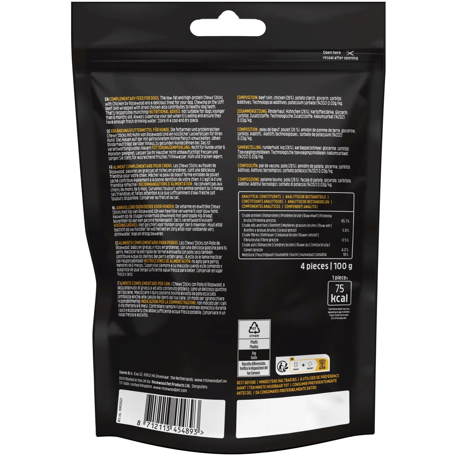 Rosewood Dog Medium Chewy Sticks Chicken