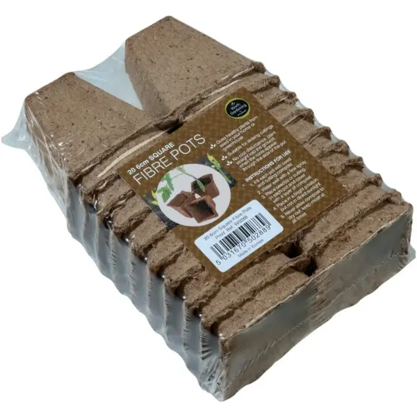 GLD0051 Square Fibre Pots 6cm pk20