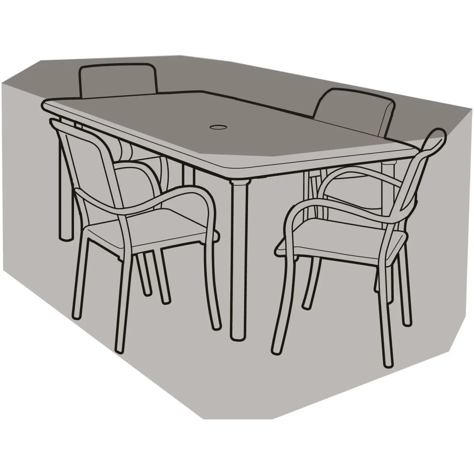 GLD0153_4 4 Seater Rectangle Patio Set Cover
