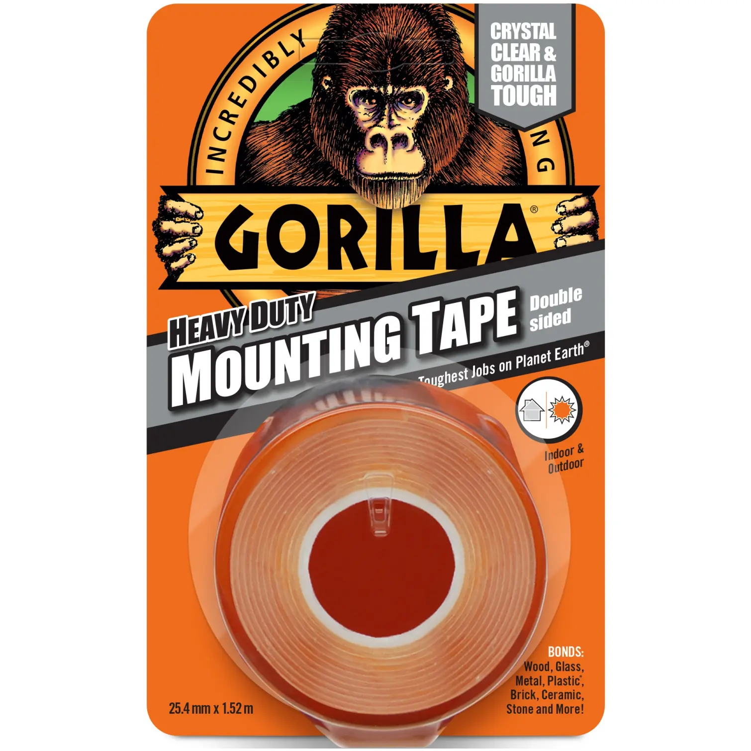Gorilla Mounting Tape 1.5m Clear