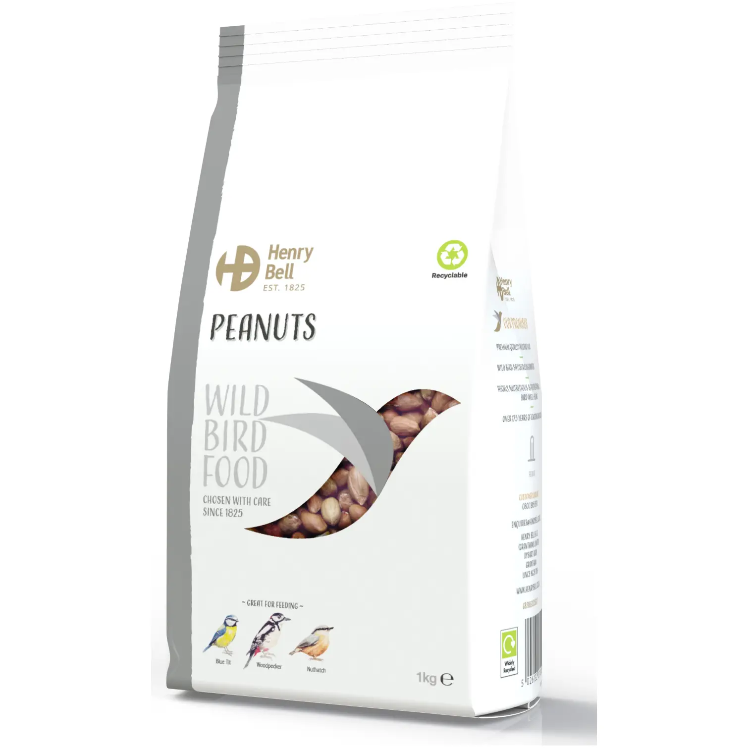 HEY0030 Henry Bell Wild Bird Food Peanuts 1kg