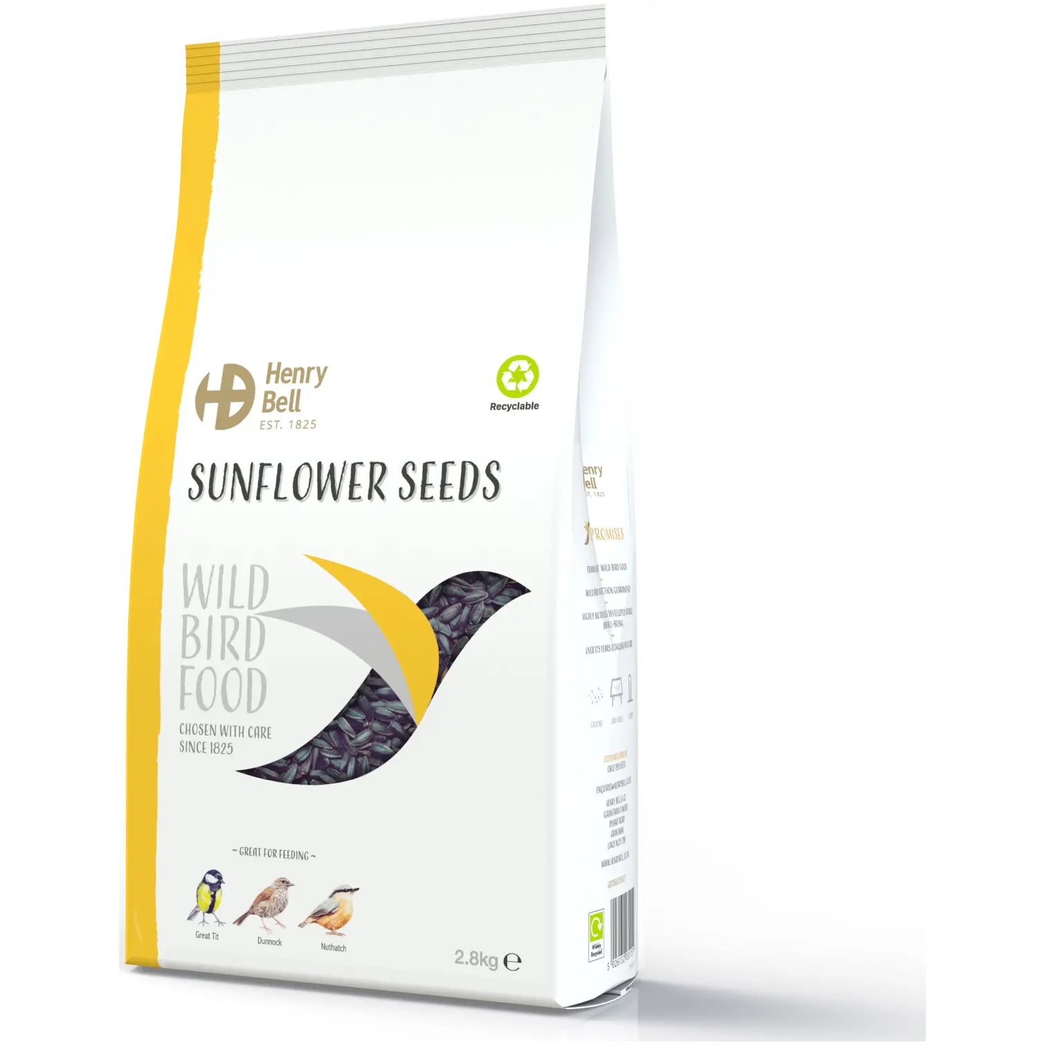 Henry Bell Wild Bird Food Black Sunflower Seeds 2.8kg