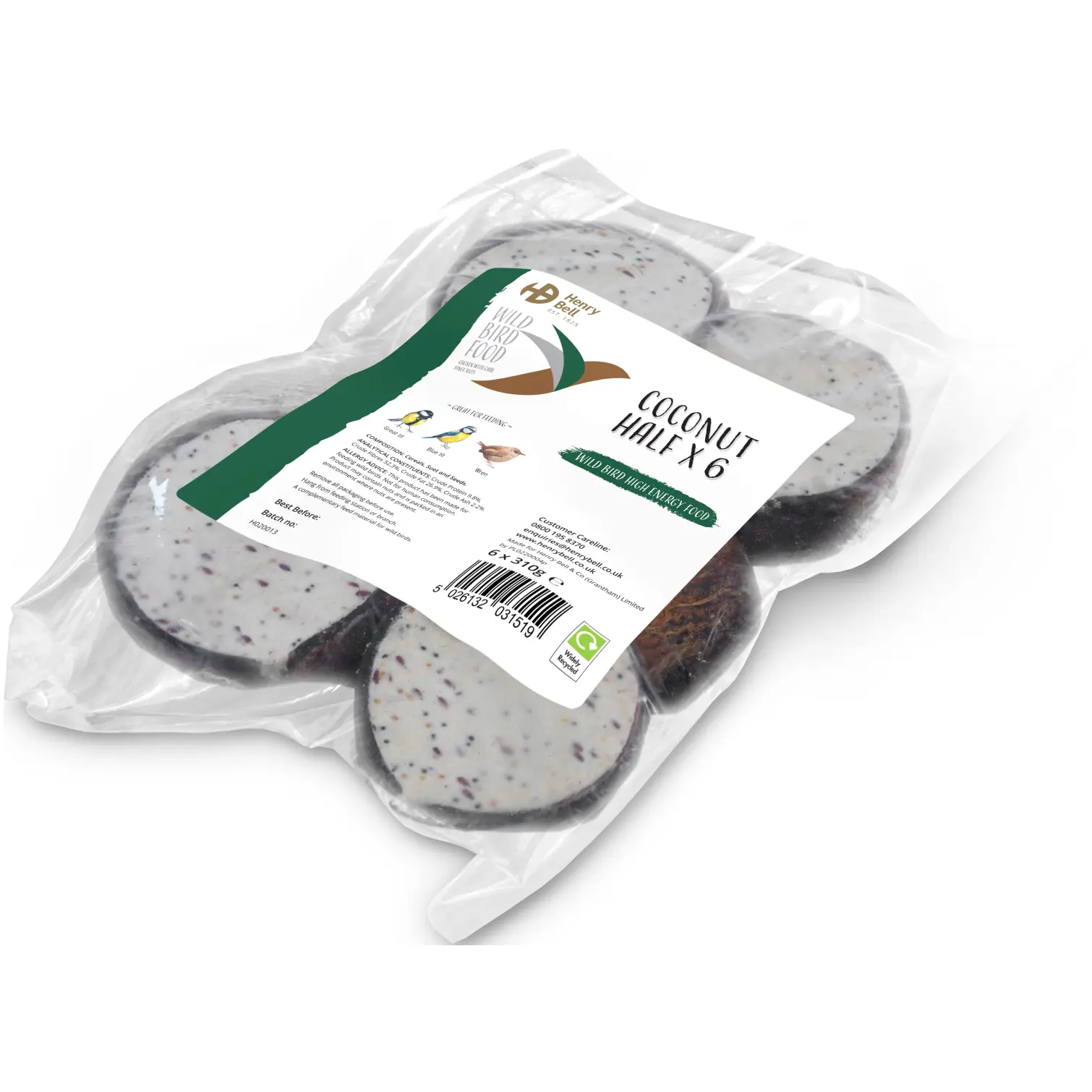Henry Bell Suet Coconut Half Pack of 6
