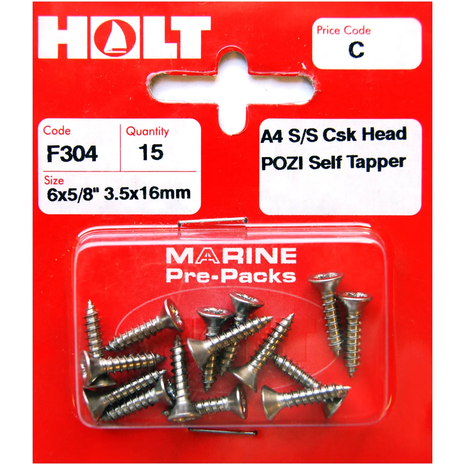 HOL0252 Holt S/Steel CSK Pozi Selftap 3.5x16mm