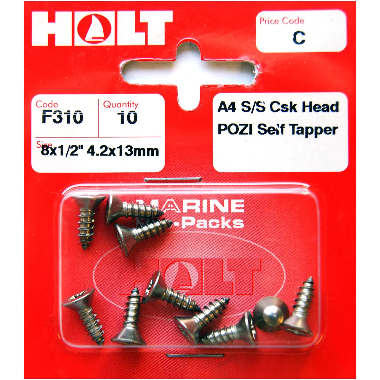 HOL0257 Holt S/Steel CSK Pozi Selftap 4.2x13mm