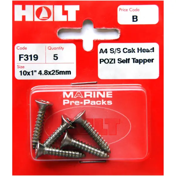 Holt S/Steel CSK Pozi Selftap 4.8x25mm