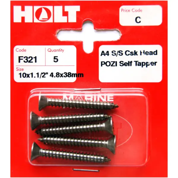 HOL0264 Holt S/Steel CSK Pozi Selftap 4.8x38mm