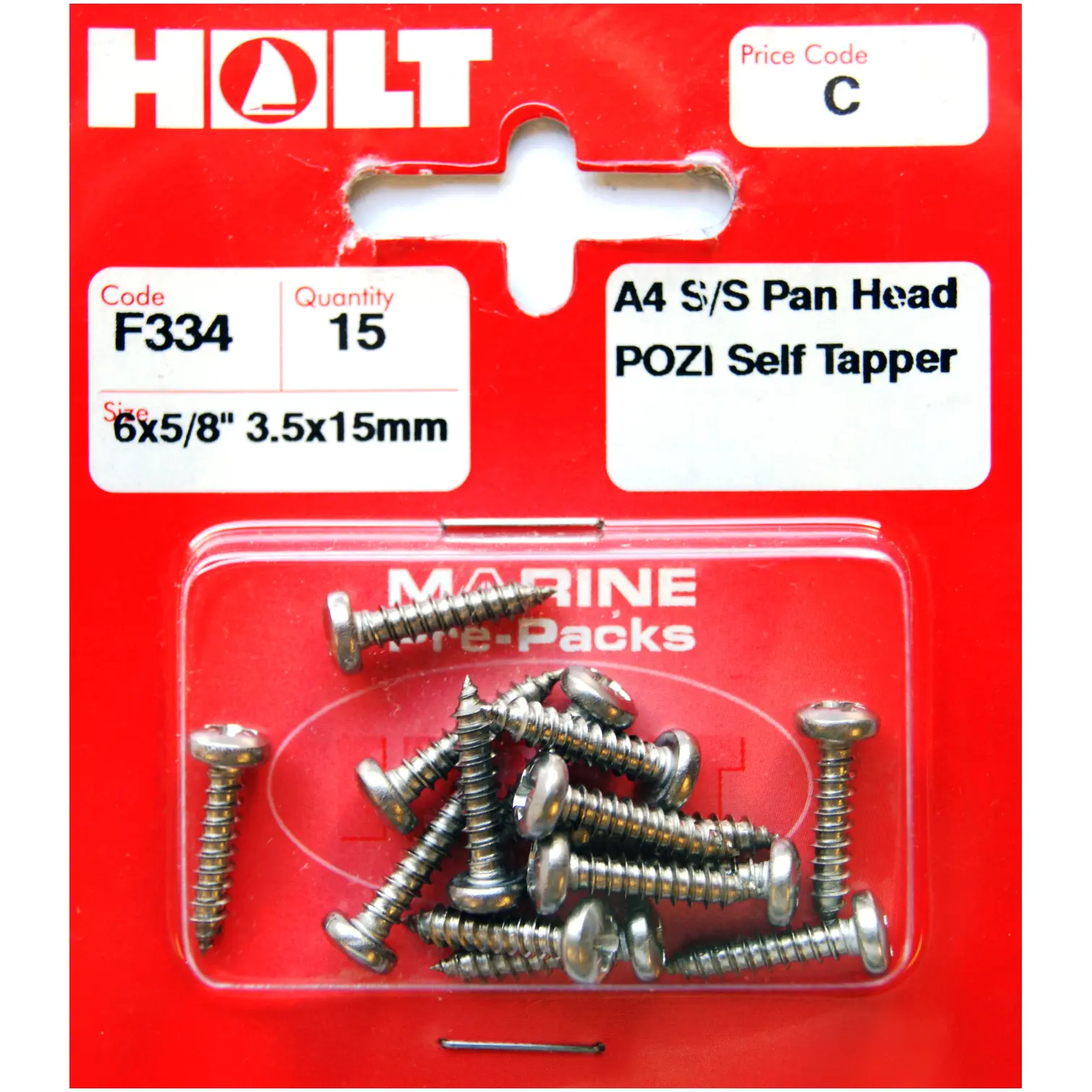 HOL0284 Holt S/Steel Pan Pozi Selftap 3.5x15mm