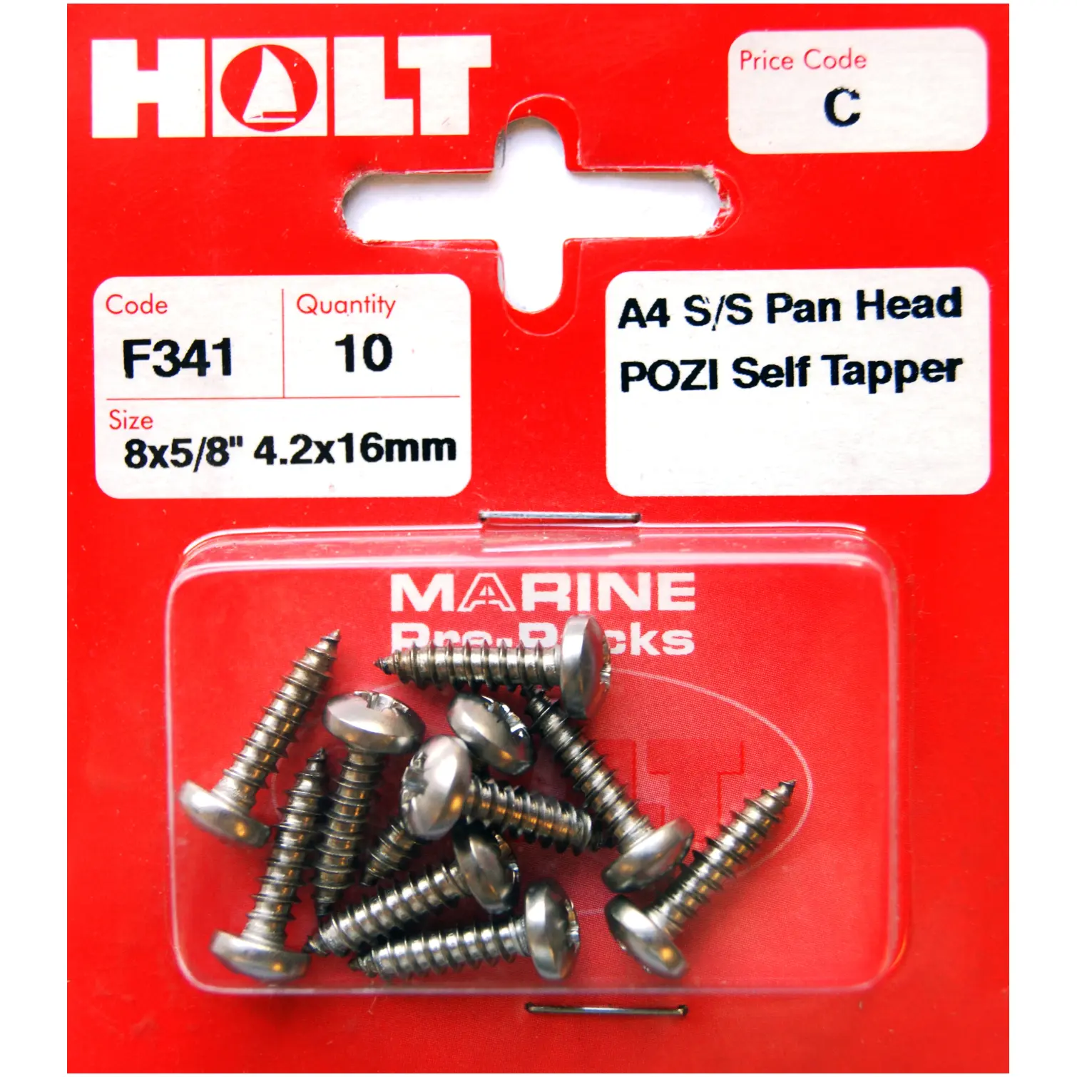 HOL0285 Holt S/Steel Pan Pozi Selftap 4.2x16mm