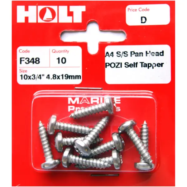 HOL0291 Holt S/Steel Pan Pozi Selftap 4.8x19mm