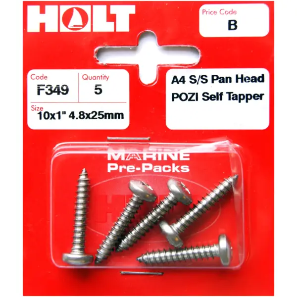 HOL0292 Holt S/Steel Pan Pozi Selftap 4.8x25mm