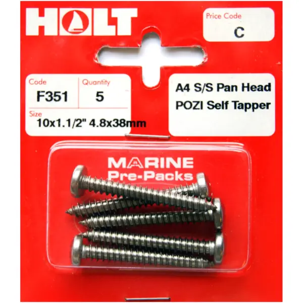 HOL0294 Holt S/Steel Pan Pozi Selftap 4.8x38mm